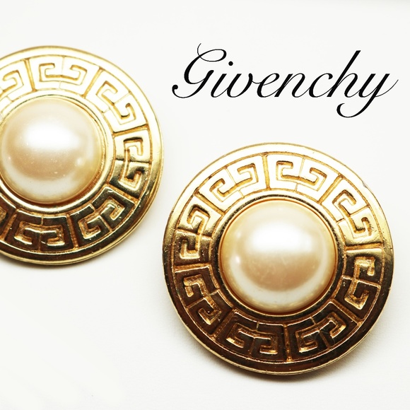 GIVENCHY VINTAGE 1980s Logo Pearl Earrings - Picture 4 of 16
